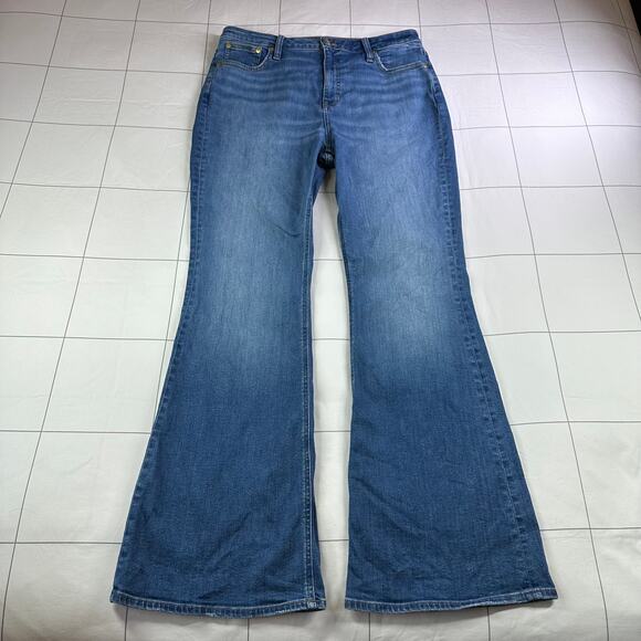 J.Crew Jeans Womens 32 Blue Skinny Flare Margaret Wash High Rise 70s Retro Boho - Picture 2 of 14